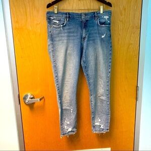 AGOLDE Sz 30 High Rise Distressed Light Wash  Ankle Skinny Jeans